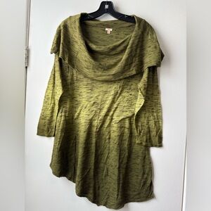 Reba Olive Green Cowl Neck Tunic